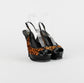 Sandalias de tacón y plataforma Yves Saint en piel animal print