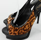 Sandalias de tacón y plataforma Yves Saint en piel animal print