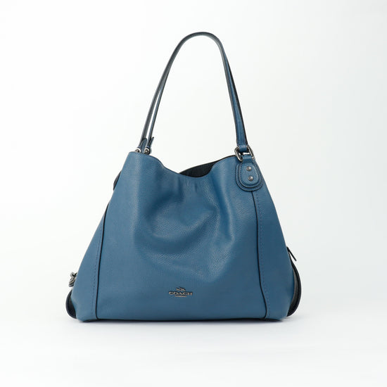 Bolso de Hombro Coach en Piel Azul