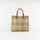 Bolso Tote Burberry Vintage Check de Lona Beige con Asas