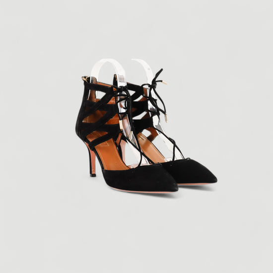 Tacones Aquazzura en gamuza negra.
