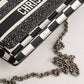 Bolso Crossbody Christian Dior Wallet On Chain Checkered en Piel Blanca y Negro