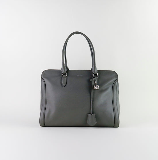 Bolso De Mano Alexander McQueen Skull Padlock Gris de Piel