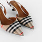 Tacones Burberry en Piel y Lona Archive Check Beige
