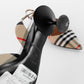 Tacones Burberry en Piel y Lona Archive Check Beige