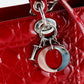 Bolso de Mano Lady Dior Clásico en Piel Cannage Charolada Roja