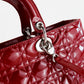 Bolso de Mano Lady Dior Clásico en Piel Cannage Charolada Roja