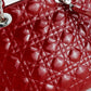 Bolso de Mano Lady Dior Clásico en Piel Cannage Charolada Roja