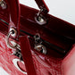 Bolso de Mano Lady Dior Clásico en Piel Cannage Charolada Roja