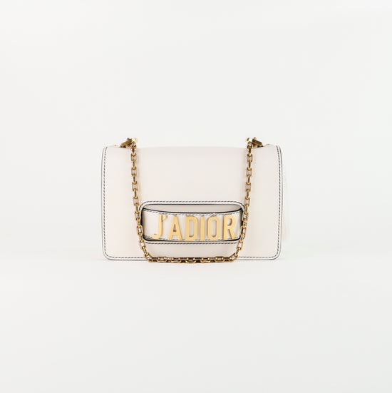 Bolso Crossbody Christian Dior J’Adior Chain Flap Bag en Piel Blanca