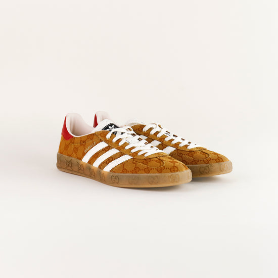Tenis Adidas x Gucci Gazelle de Textil Dorado