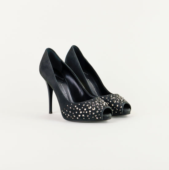 Tacones Giuseppe Zanotti de Gamuza Negra