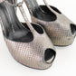 Tacones Giuseppe Zanotti en Piel Gris con Efecto Víbora