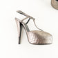 Tacones Giuseppe Zanotti en Piel Gris con Efecto Víbora