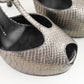Tacones Giuseppe Zanotti en Piel Gris con Efecto Víbora