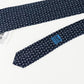 Corbata Hermès en Seda Azul con Patrón de Aves
