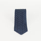 Corbata Hermès en Seda Azul con Patrón de Aves
