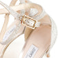 Tacones Jimmy Choo en Piel Plateada con Efecto Glitter