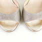 Tacones Jimmy Choo en Piel Plateada con Efecto Glitter