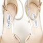 Tacones Jimmy Choo en Piel Plateada con Efecto Glitter