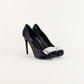 Tacones Louis Vuitton en Satín Negro con Cristales