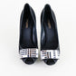 Tacones Louis Vuitton en Satín Negro con Cristales