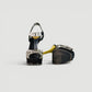 Sandalias de plataforma marca Fendi en piel animal print