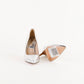 Tacones Michael Kors en Piel Plateada con Textura de Víbora