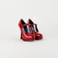 Tacones Prada de Charol Rojo Mate Estilo Vintage