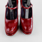Tacones Prada de Charol Rojo Mate Estilo Vintage