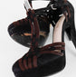 Sandalias de Tacón Prada en Gamuza Negra y Café
