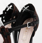 Sandalias de Tacón Prada en Gamuza Negra y Café