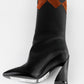 Botas Largas Salvatore Ferragamo de Piel Negra con Parches en Gamuza