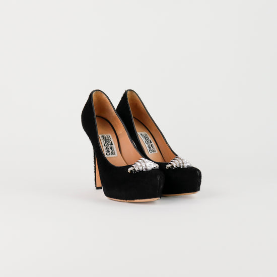 Tacones Salvatore Ferragamo de Piel Tipo Pelaje Negro