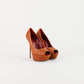 Tacones Sergio Rossi de Piel Café Tejida