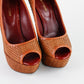 Tacones Sergio Rossi de Piel Café Tejida