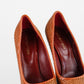 Tacones Sergio Rossi de Piel Café Tejida