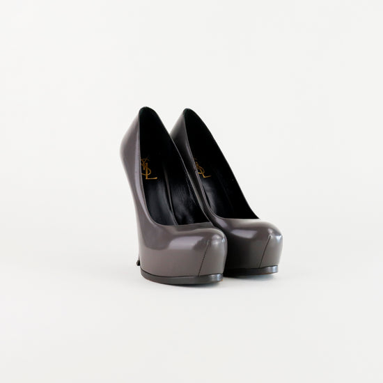 Tacones Yves Saint Laurent Tribute en Cuero Gris Mate