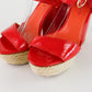 Sandalias de tacón Via Spiga en charol color rojo