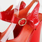 Sandalias de tacón Via Spiga en charol color rojo