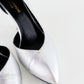 Tacones Yves Saint Laurent D’Orsay Half en Piel Plata Metalizada
