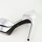 Tacones Yves Saint Laurent D’Orsay Half en Piel Plata Metalizada