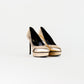 Tacones Yves Saint Laurent Janis Piel Dorada Metalizada