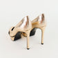 Tacones Yves Saint Laurent Janis Piel Dorada Metalizada