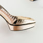 Tacones Yves Saint Laurent Janis Piel Dorada Metalizada