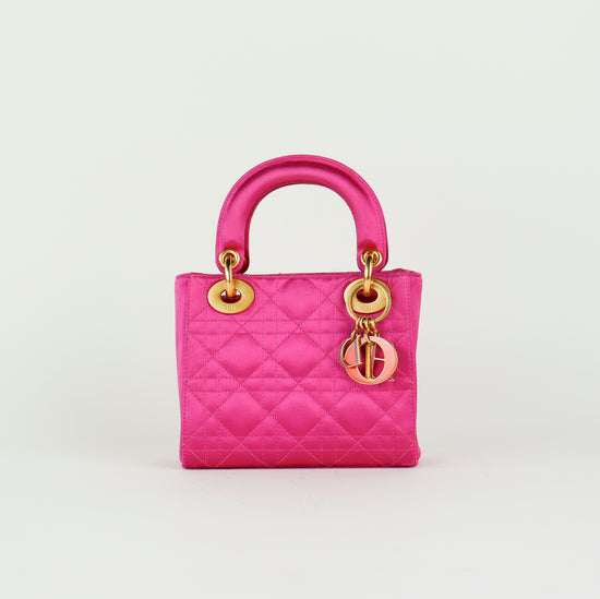 Bolso Mini Christian Dior Mini Lady Dior Cannage en Satín