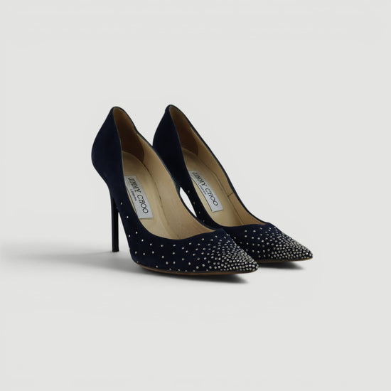 Tacones Jimmy Choo Anouk en gamuza azul