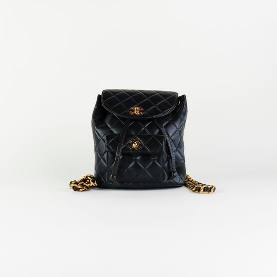 Mochila Chanel Duma en Piel Capitonada Negra