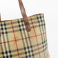 Bolso Tote Burberry Vintage Check de Lona Beige con Asas