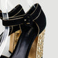 Sandalias de tacón Dolce & Gabbana en gamuza negra